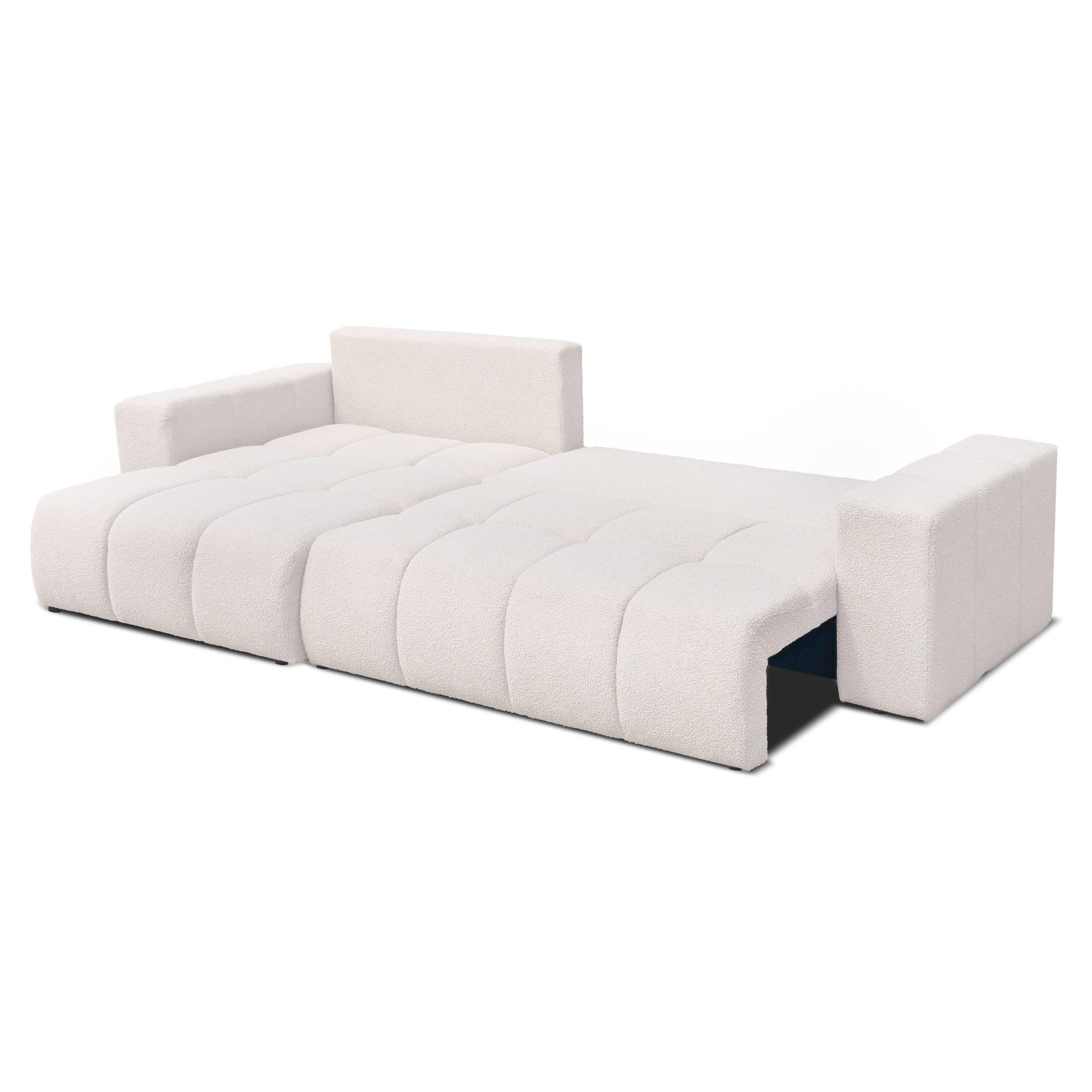 Canapé d’Angle Convertible avec Coffre - Canapé lit - Canapé d’Angle Convertible 125x232 - Tissu côtelé - Dimensions 278x145 cm