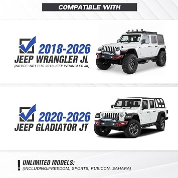 YZONA Stubby Front Bumper Compatible with Jeep JL JT 2018-2026