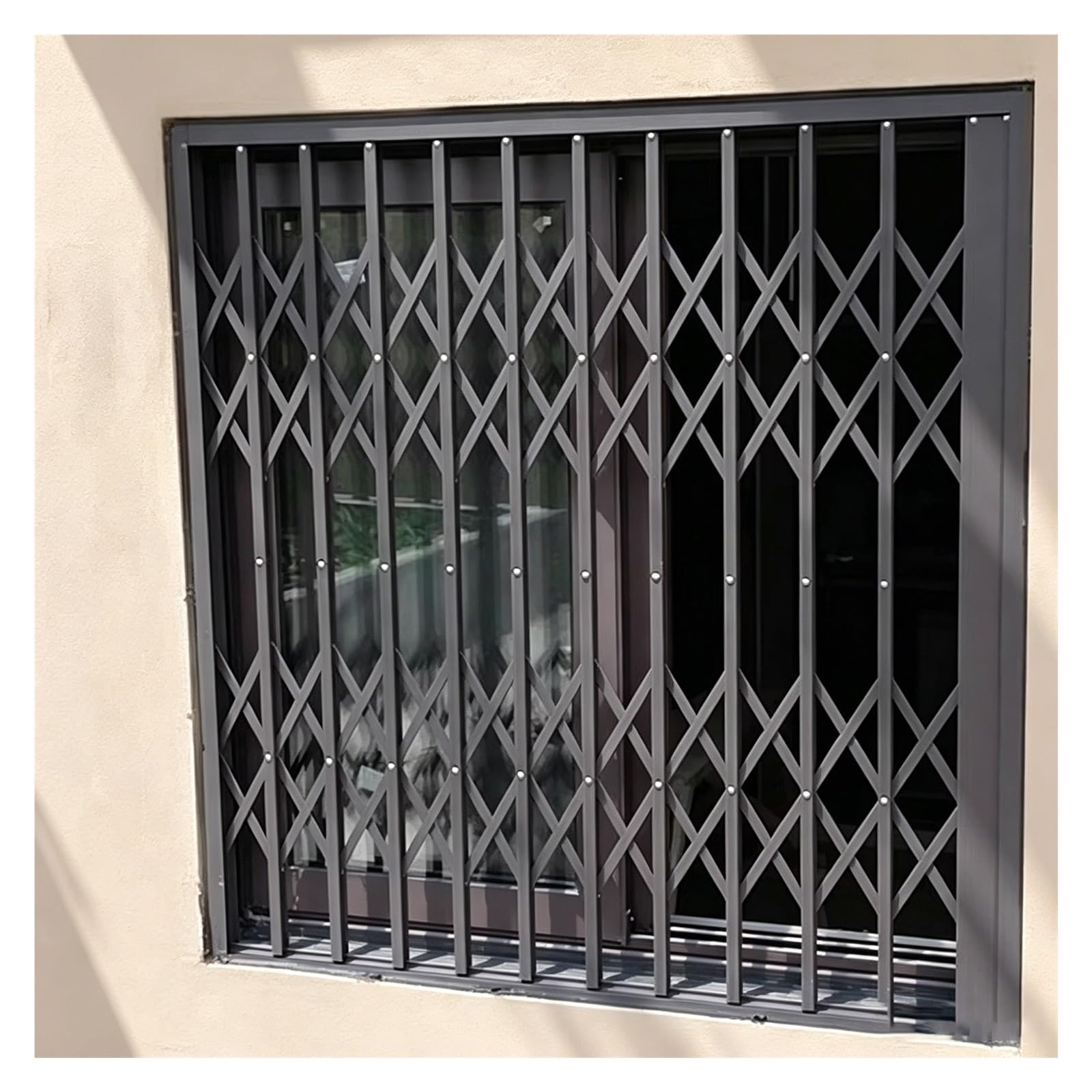 Expandable Window Security Grille, 50/60/70/80/90/110/120cm Adjustable Aluminum Burglar Bars for Windows & Sliding Doors，Pet Cat Dog Protection(W50xH80cm/20x32in)