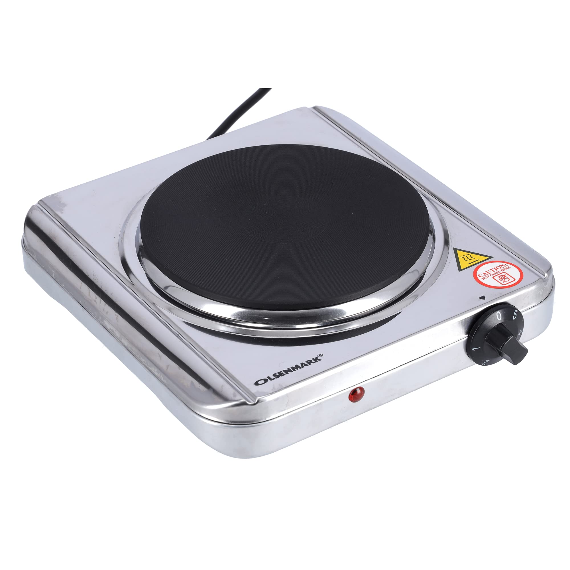 Hot Plate 1500W – Electric Single Burner with Thermostat Control, Overheat Protection & Indicator Light, 185mm Cast Iron Plate for Home & Outdoor Cooking