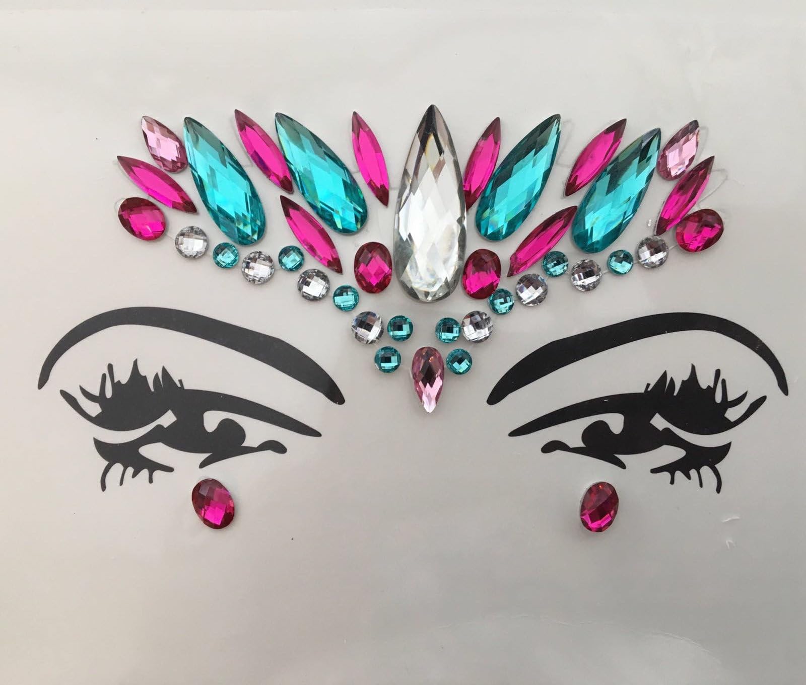 Glitter Joy Face Gems Temporary Tattoo - Jewel Diamante Bindi Fusion Headpiece - Body Jewellery Art (Glitter Joy Face Jewels GJ 30)