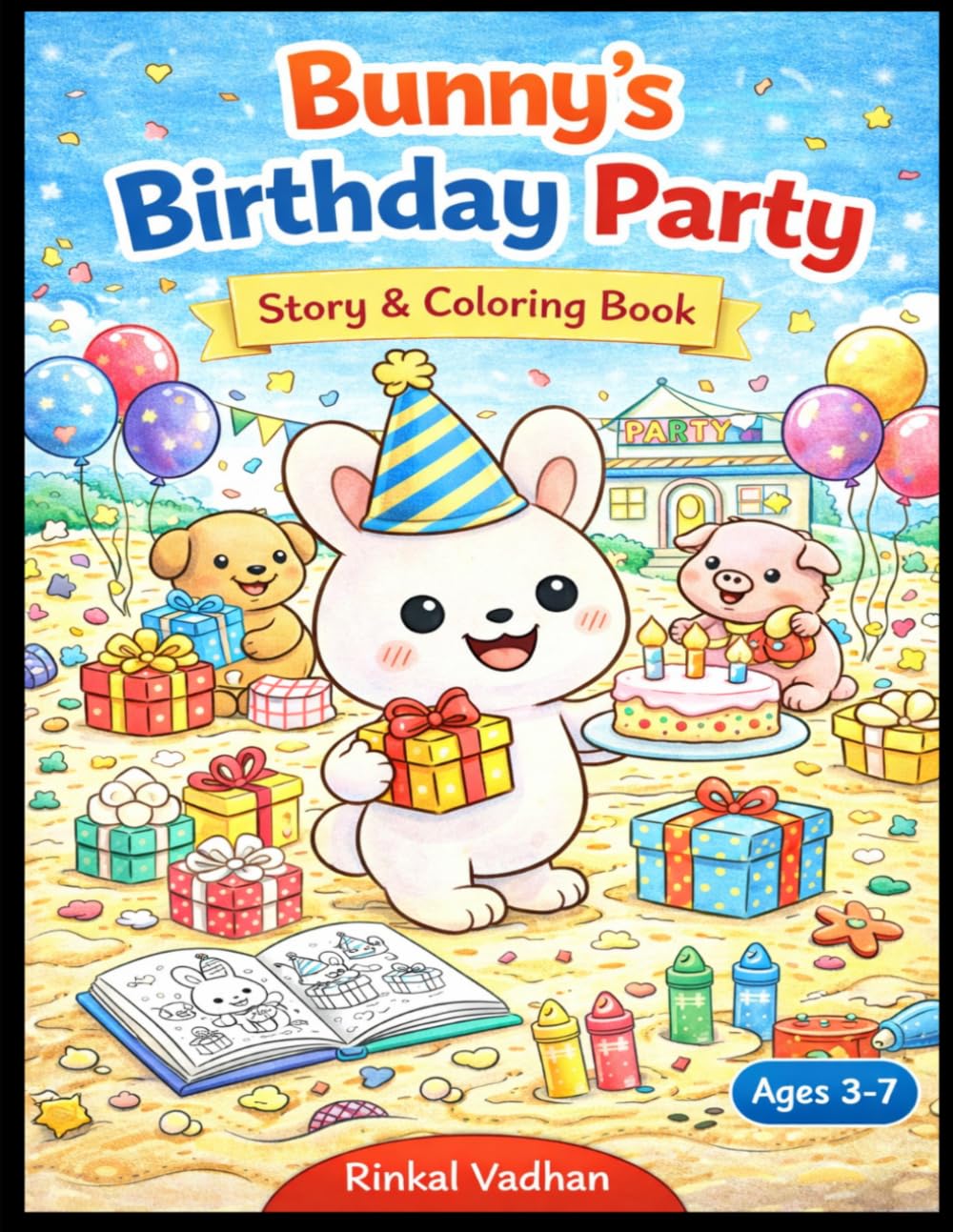 Bunny’s Birthday Party: A Cute Story & Coloring Book for Kids Ages 3–7 | Fun Party Adventure with Bunny and Friends (Bunny’s little adventure)