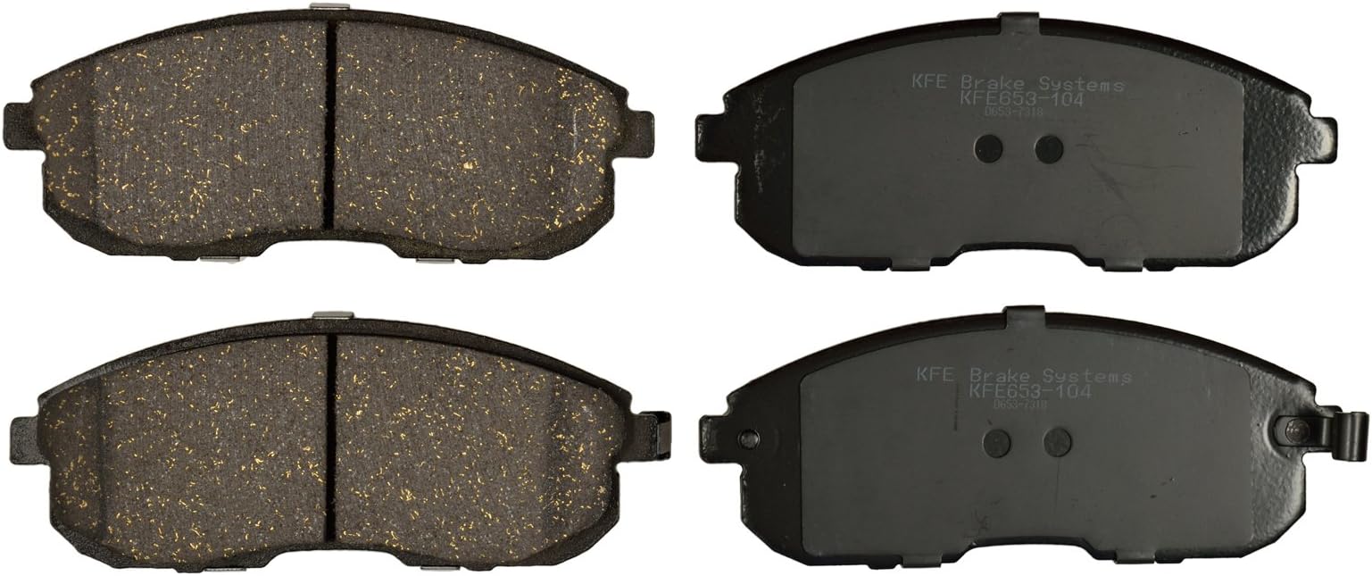 KFE Brake Systems 653-104 Ultra Quiet Advanced Premium Ceramic Pad FRONT Set Compatible With: Nissan Altima, Maxima, Sentra; Infiniti G20, I30; Suzuki SX4
