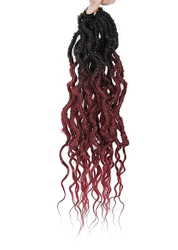 Miniatura 166 de 8 paquetes de rastas de cabello sintético de ganchillo de 18 pulgadas, rastas sintéticas bohemias con extremos rizados, cabello de ganchillo suave