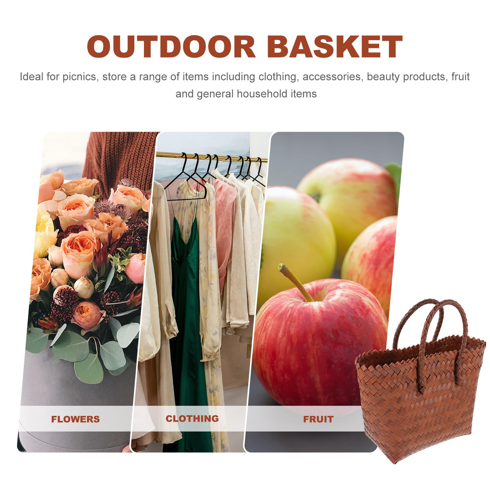 DECHOUS Bolso de Paja Mujer Mano con Asa Resistente Bolsa Tote Versátil para Picnic Almacenamiento Cocina y Playa Ligero y Espacioso para Uso Diario