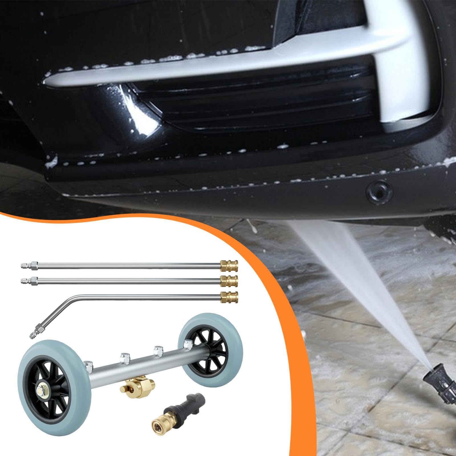 Pressure Washer Limpiador de Chasis Universal para Vehículo con Ruedas Y Conector Rápido para Remover Arena Y Aceite Adecuado para Limpieza de Coches