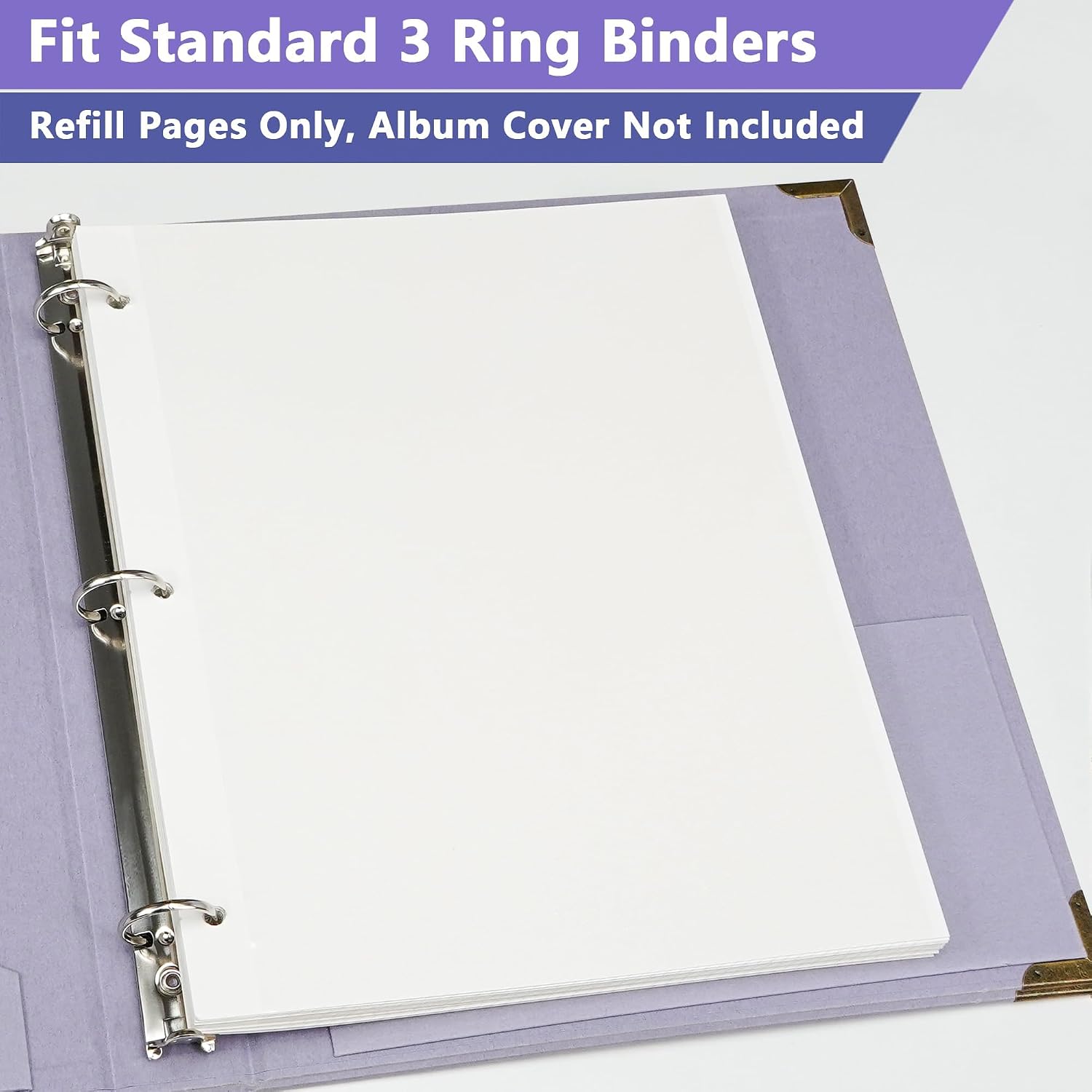 9x11 Self-Adhesive Photo Album Refill Pages, 3-Ring, 60 Pages