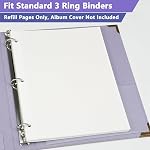 Photo Album Refill Pages for 3 Ring Binder, 30 Sheets/60 Pages Self Adhesive Scrapbook Sheets, Acid Free & Waterproof, Expandable Add & Remove Page, Fit 2x3 4x6 5x7 8x10 Photos Stamps Recipe Cards