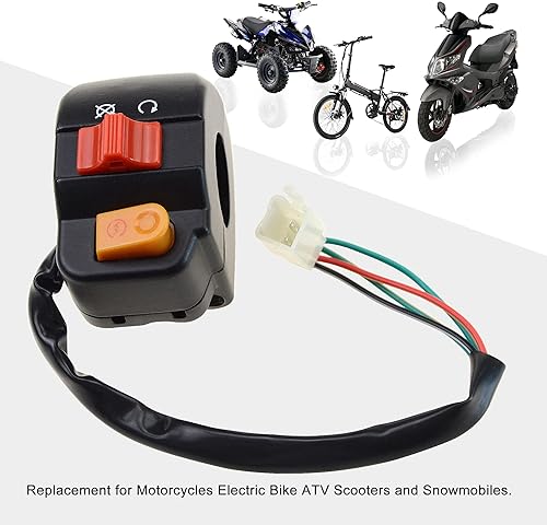 Miniatura 5 de GOOFIT Botón universal de interruptor de faro delantero de montaje en manillar derecho de 7/8 pulgadas con interruptor de encendido de repuesto para