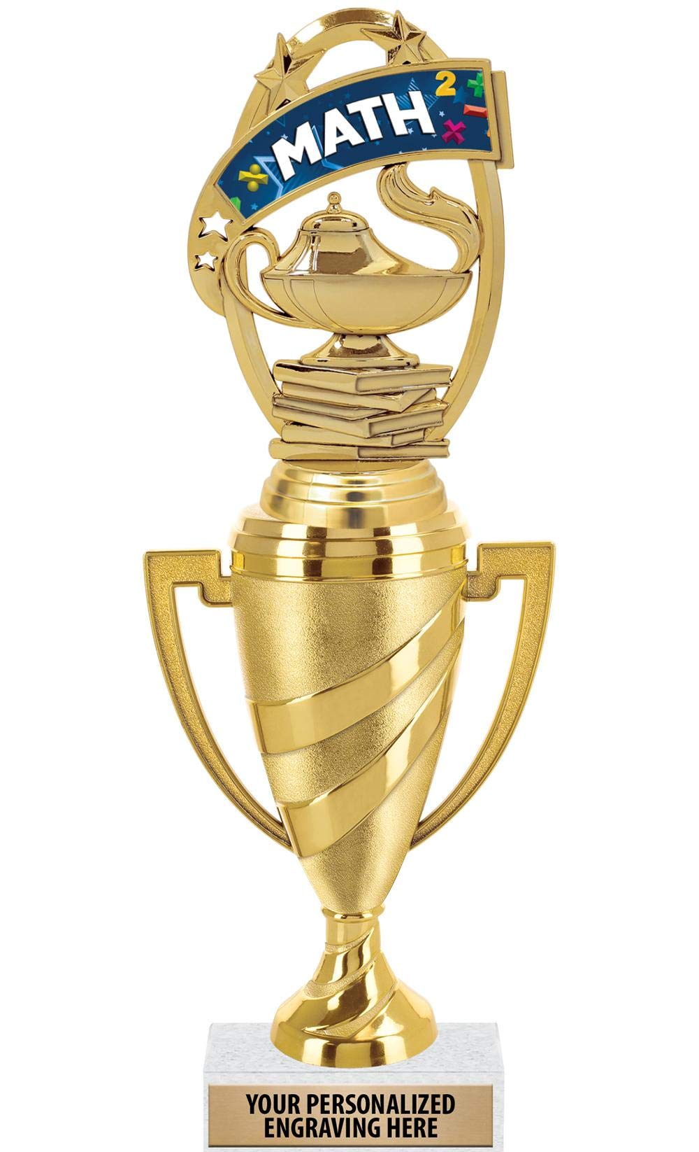 Crown Awards Math Trophy, 10" Gold Cup Mathematics Trophies with Engraving Included