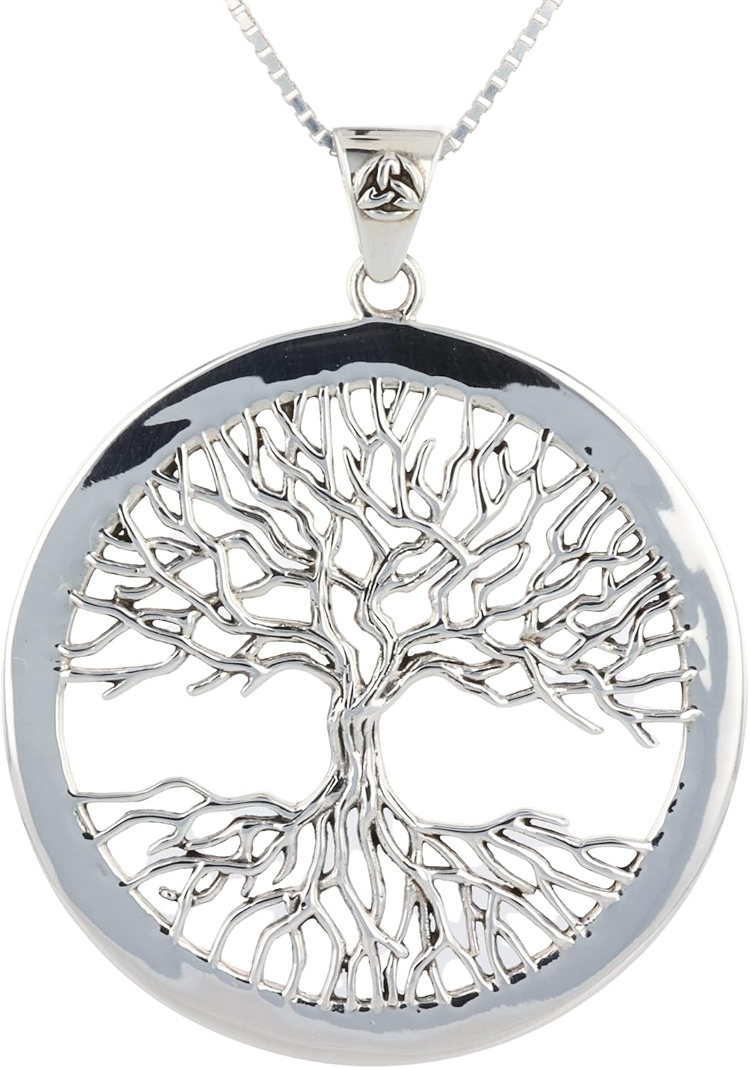 Jewelry Trends Large Celtic Tree of Life Protection Pendant Necklace 18"