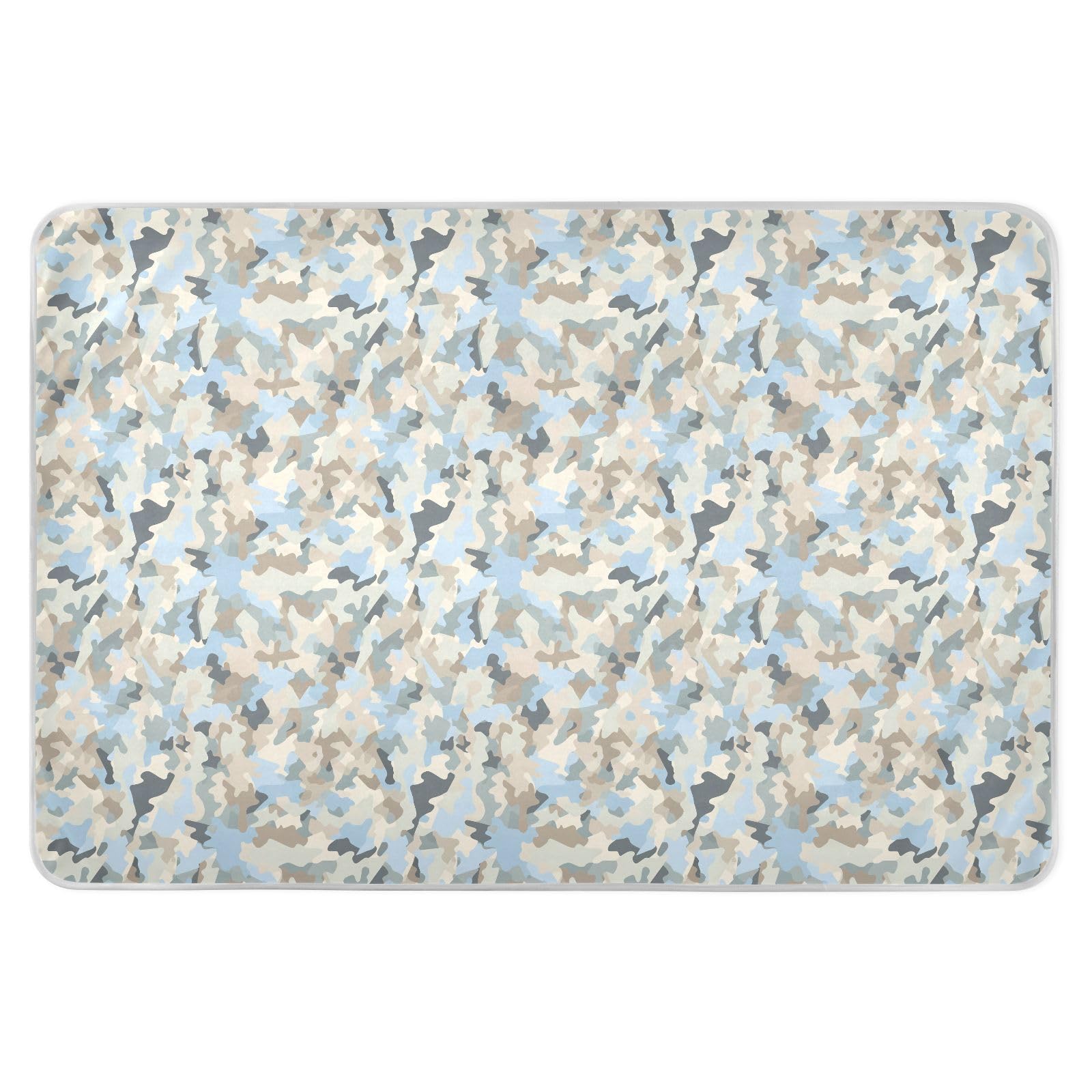 Camouflage Watercolor Bed Underpads Highly Absorbent Bed Wetting Pads Machine Washable Travel for Toddler Kids , 52