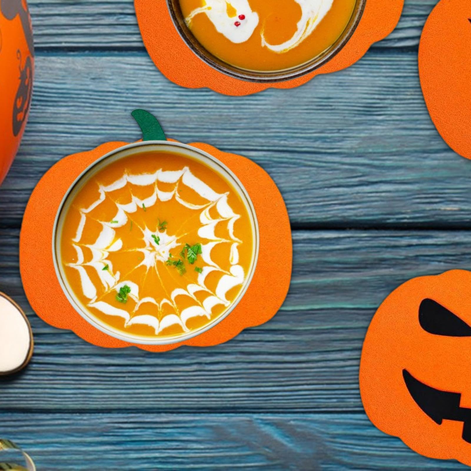 Amazon｜フェルトパンプキンコースター、ハロウィンコースター