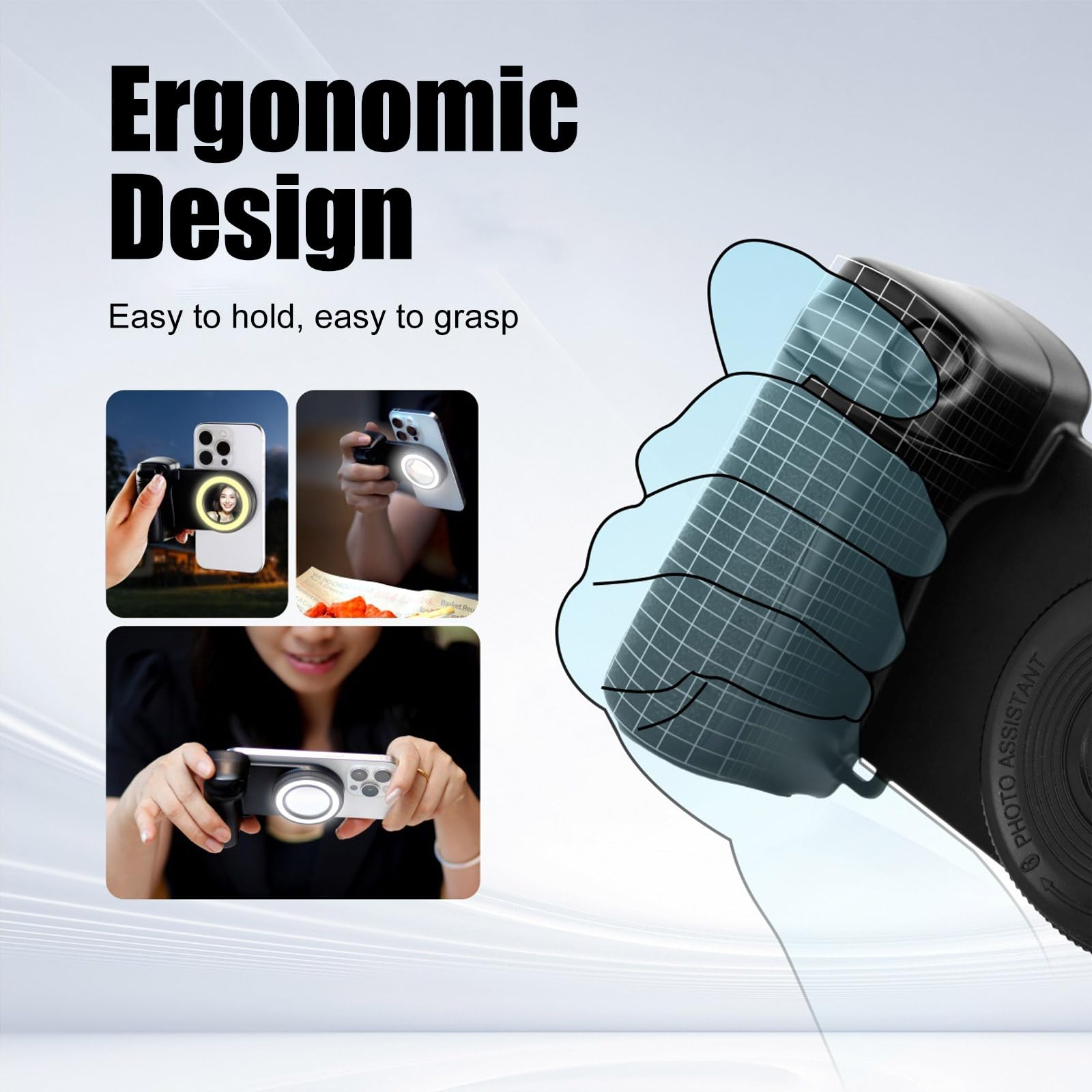 OBEST Smartphone Camera Grip Bluetooth Camera Remote Luz de Relleno cámara para teléfonos Video/Fotografía/Transmisión en Vivo