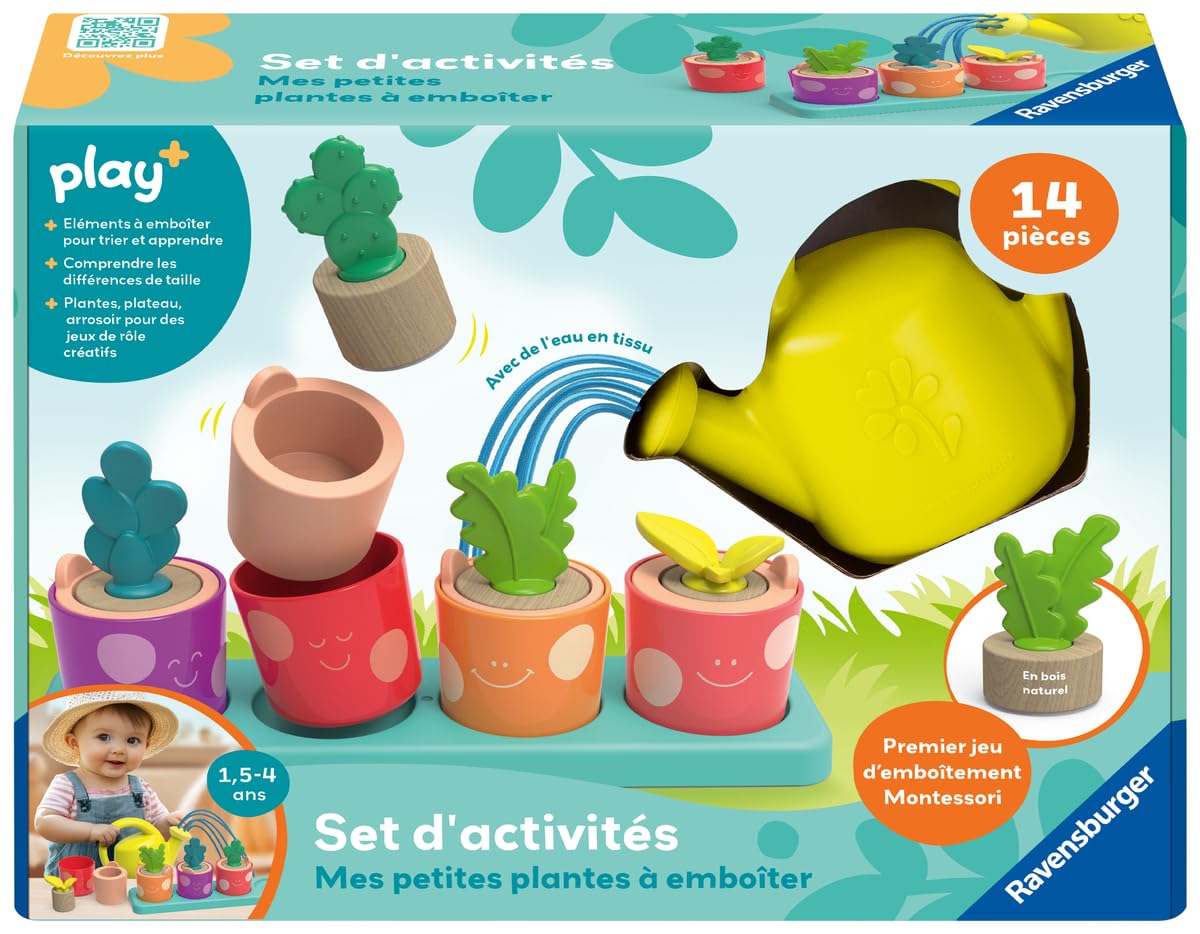 Ravensburger Play + - Set d'activités : Mes Petites Plantes à emboîter - Jouet bébé dès 18 Mois- Version française - 34065
