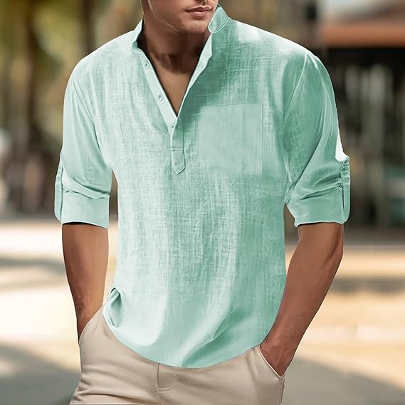 Marcivo Chemise Habillée Unie à Manches Longues Boutonnée