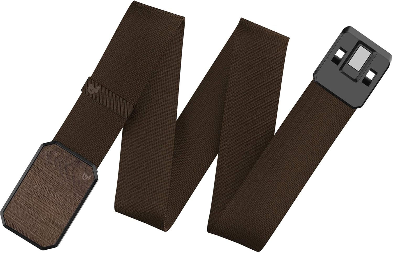 Groove Life Gun Metal/Stone and Walnut/Brown Groove Belt Loadout Men's Stretch Nylon Belt with Magnetic Aluminum Buckle, Lifetime Coverage - X-Large