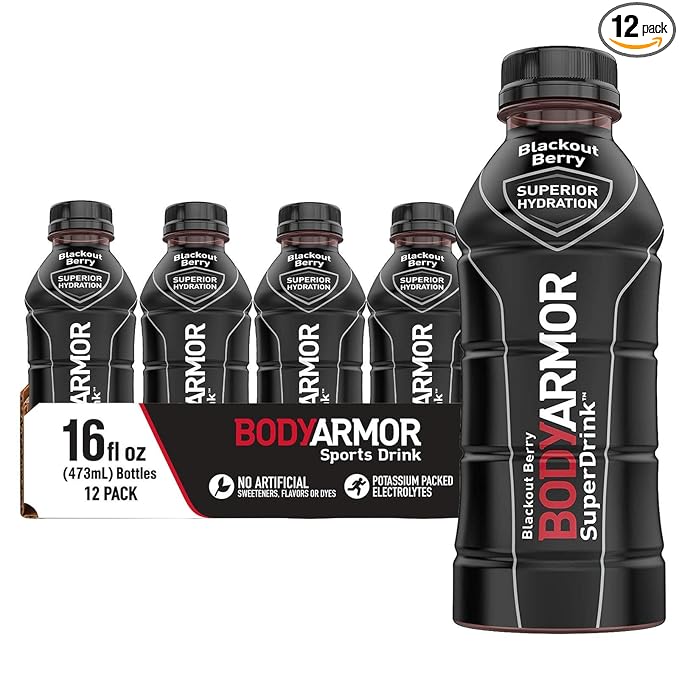 BODYARMOR Sports Drink Sports Beverage, Blackout Berry, Natural Flavors With Vitamins, Potassium-Packed Electrolytes, No Preservatives, Perfect For ...
