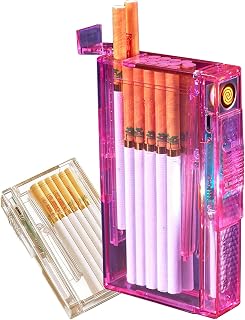 2-in-1 Portable Cigarette Case with Built-in Lighter, Wind-Resistant Flameless Ignition, Moisture-Resistant Pocket Cigarette Holder(A)