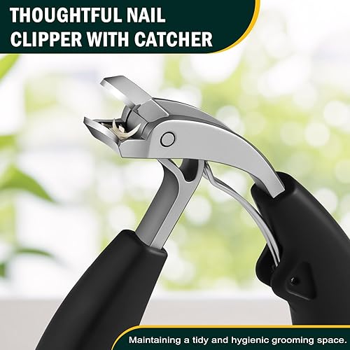 Miniatura 5 de FVION Innovador cortaúñas de cabeza angulada, cortaúñas profesional para uñas gruesas para personas mayores, cortaúñas inclinadas con atrapador,