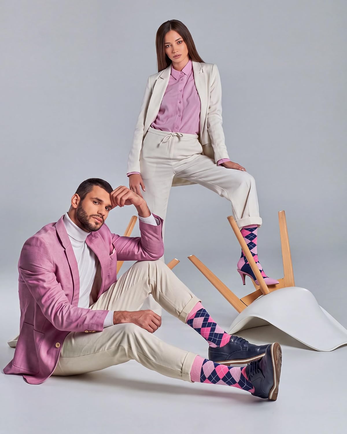 Syhood 2 Pairs Mens Dress Socks Combed Cotton
