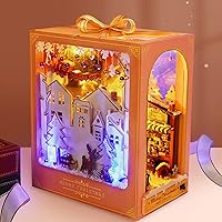 Vista 3 de Spilay Kit de bricolaje para libros para casa de muñecas, estantería para libros, decoración de pasillo, kit de creación de modelos de sujetalibros