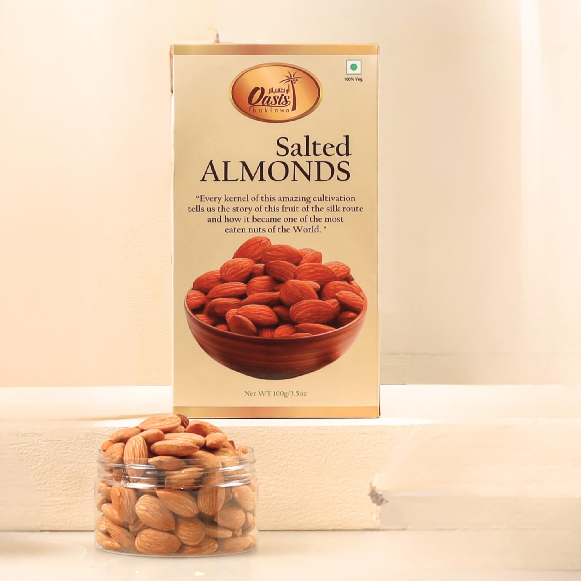 Oasis Baklawa Medley-III Premium Dry Fruits Gift Hamper β Salted Almonds, Salted Cashews & Salted Pistachios (100g Each) | Luxury Festive Gift for Diwali, Rakhi, Eid, Holi & Special Occasions 1