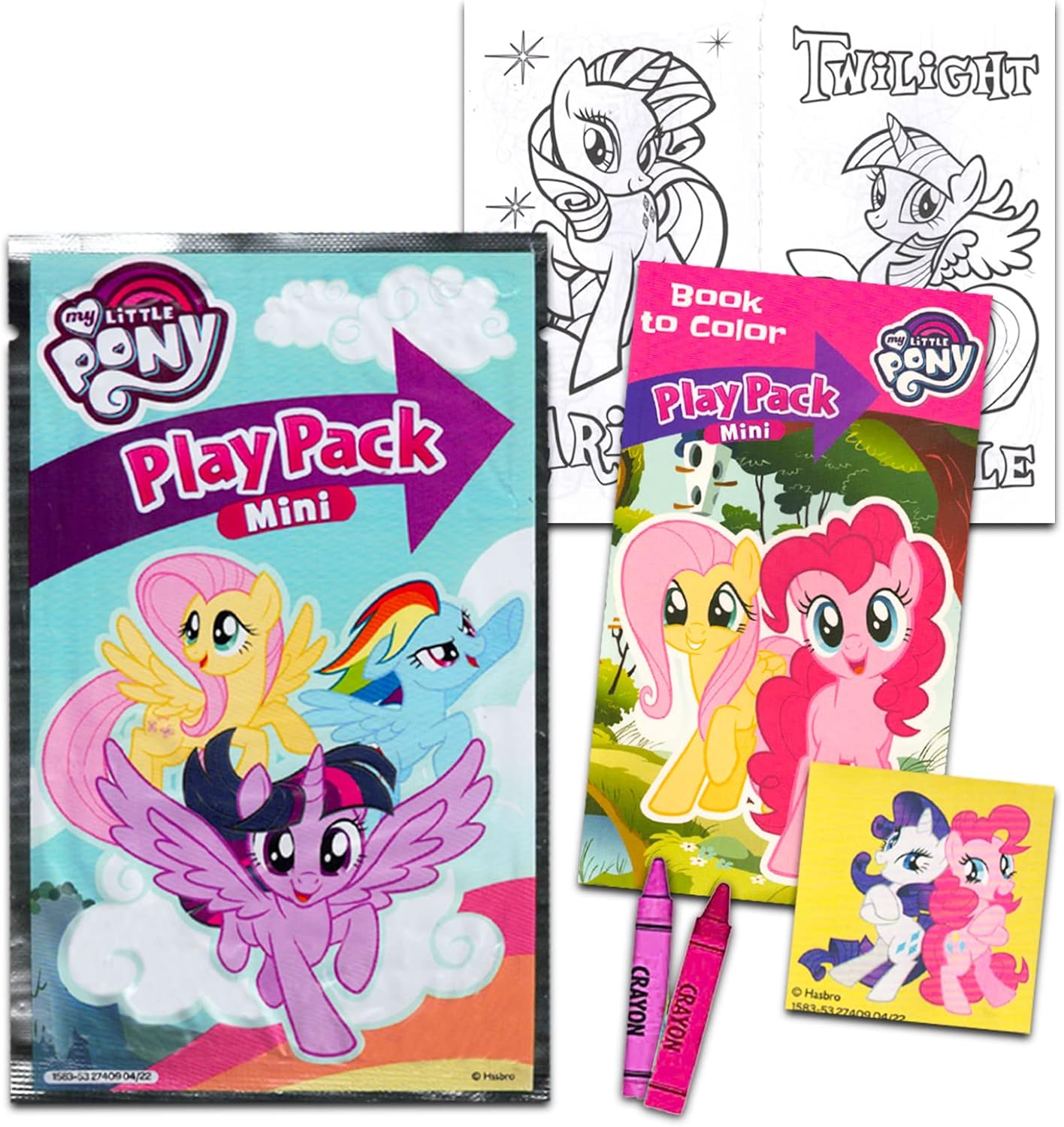 My Little Pony Valentine's Day Classroom Gift Exchange Bundle - 24 Mini Coloring Activity Books for School, Stickers | Valentines Kids Party Favors