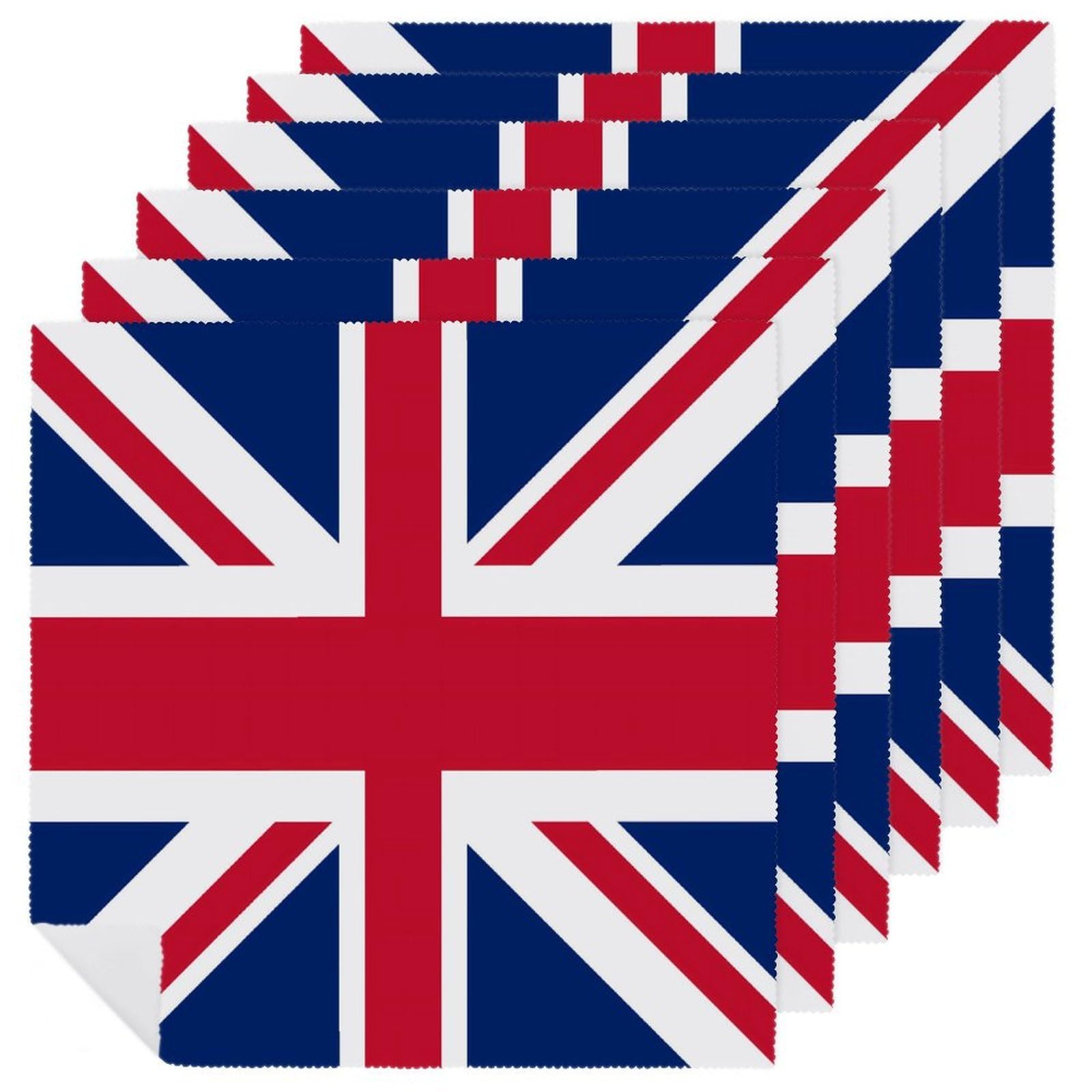 Servilletas de mesa con la bandera del Reino Unido, tela reutilizable para restaurantes