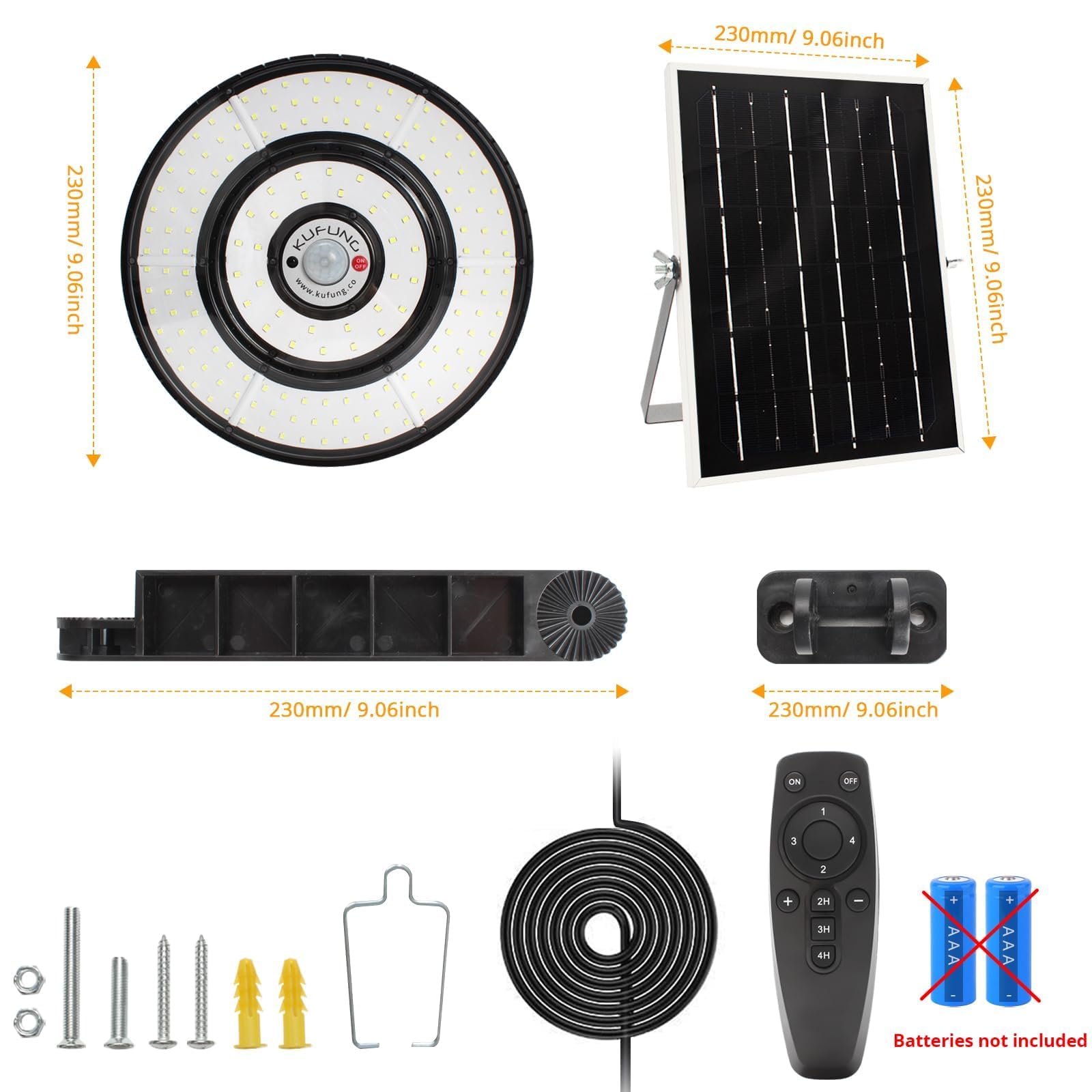 KUFUNG Solar Shed Light, Solar Pendant Light,Waterproof Indoor Outdoor Rotation Design, Solar Lights with Motion Sensor for Barn, Patio,Shed, Chicken Coop, Gazebo, Garageï¼ˆ2 Packï¼‰