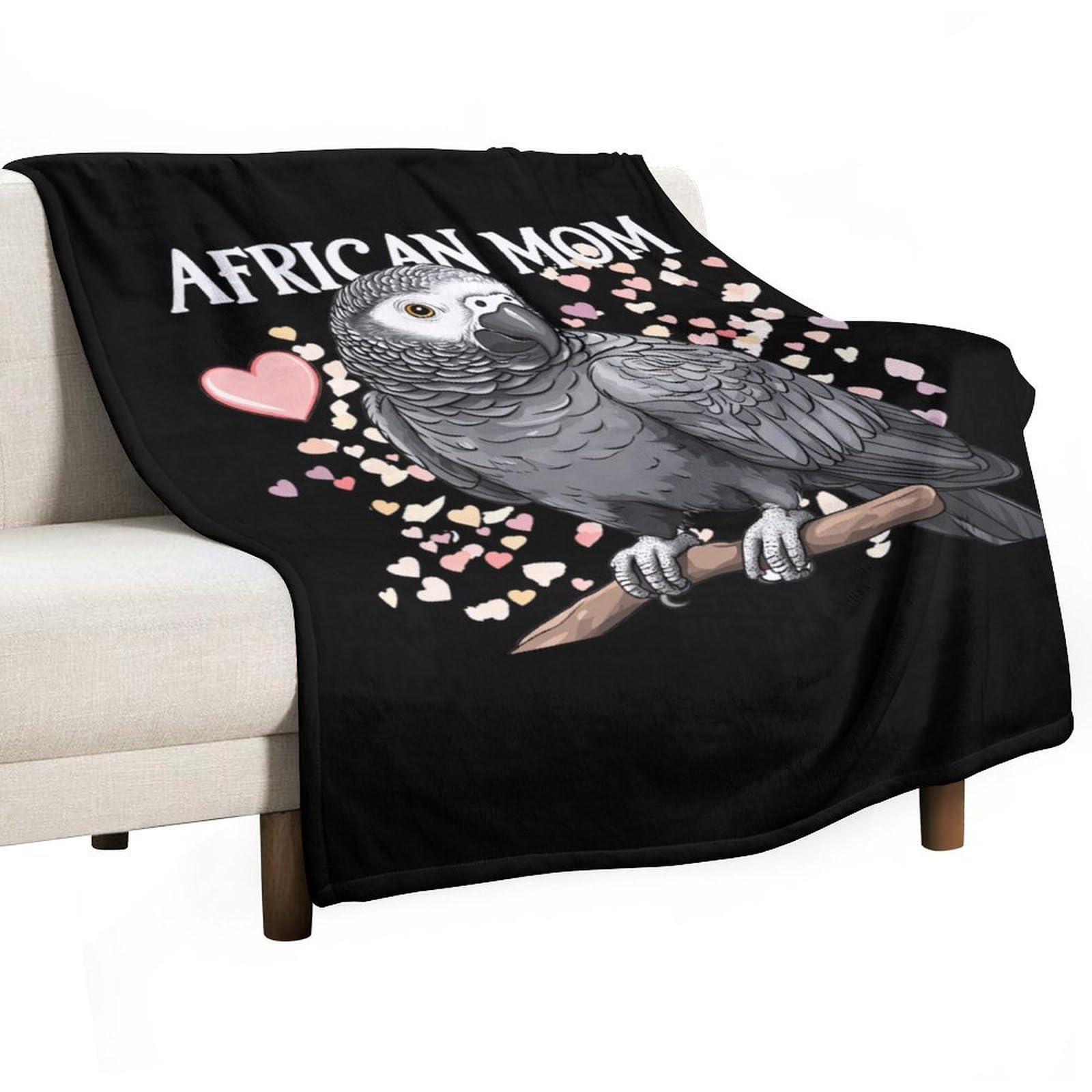 Cgsbngha Style Beautiful African Grey Parrot Flannel Fleece Blanket Lightweight Soft Throw Blankets For Sofa Couch Bed Chair