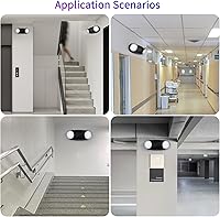 Vista 5 de TANLUX Luces de emergencia LED con respaldo de batería, luces de emergencia comerciales ajustables de dos cabezales, certificación UL, CA 120277 V