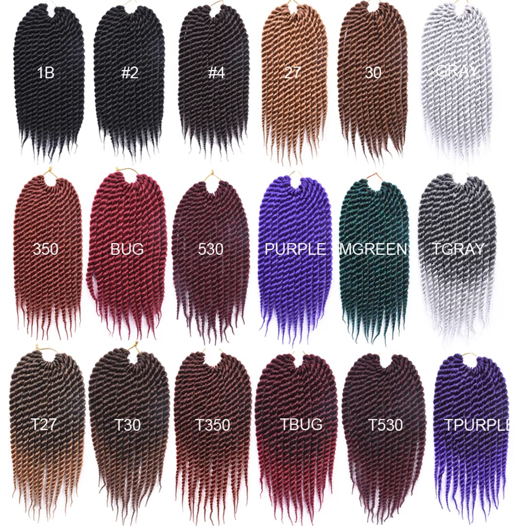 12 cali 18 cali/opakowanie Senegalese Big Crotchet włosy syntetyczne przedłużanie ombre warkocz warkocz włosy szydełkowe warkocze 18 kolory #1B 12inches 9 szt/Lot
