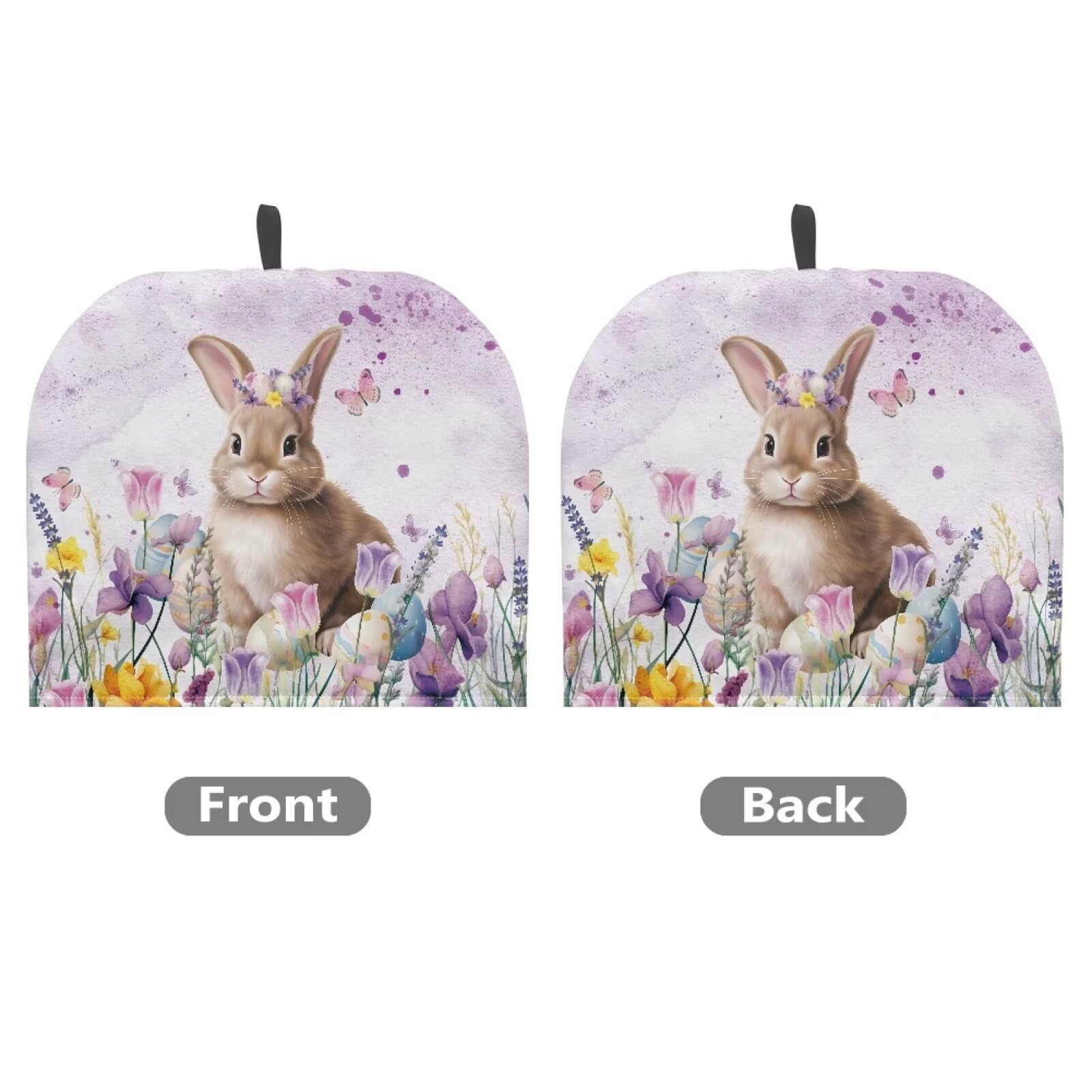 Psesaysky Rabbit Tulip Teapot Cozy, Polyester Canvas, 33 * 26.5cm, Easy to Clean, Gift for Tea Lovers