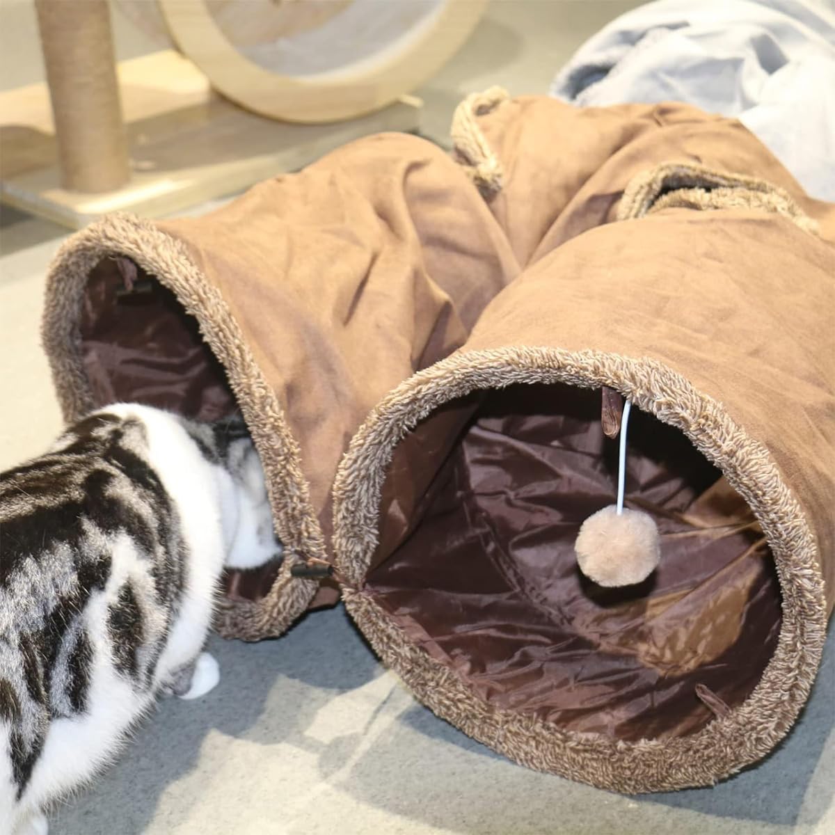 ZYYRSS Collapsible Cat Tunnel Toy, 30x130cm Cat Play Tunnel - Image 3