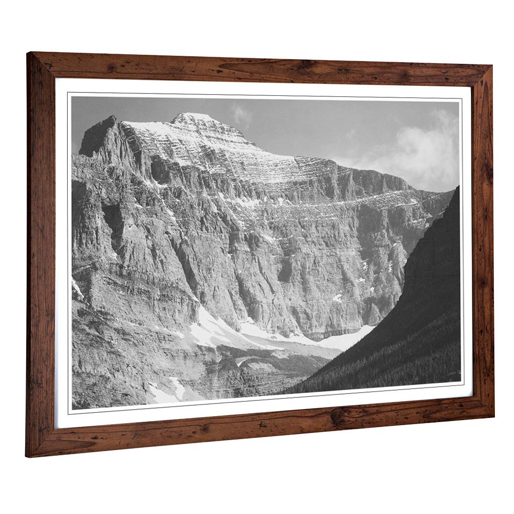 Big Box Art Framed Print of Ansel Adams Glacier National Park Montana (2) Design | Wall Art Picture| Home Decor for Kitchen, Living Room, Bedroom, Hallway, Walnut, A2 / 24.5x18 Inch / 62x45cm