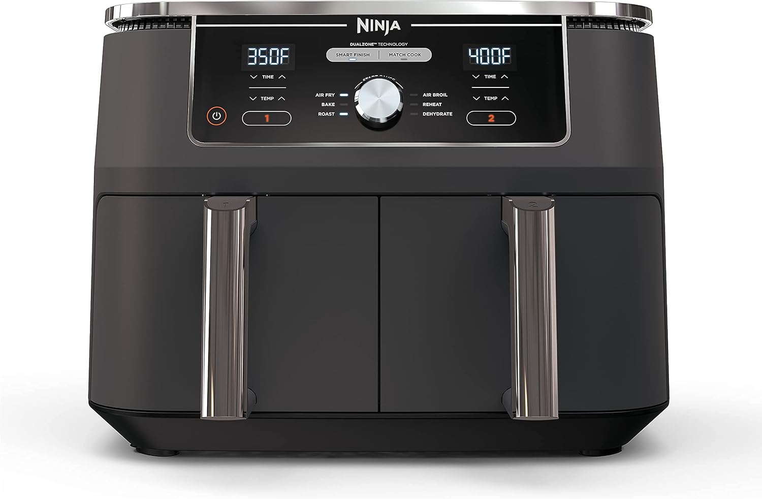 Ninja DZ401 Foodi 10 Quart 6-in-1 DualZone XL 2-Basket Air Fryer with 2 Independent Frying Baskets, Match Cook & Smart Finish to Roast, Broil, Dehydrate & More for Quick, Grey (Renewed) Ninja DZ401 Foodi 10 Quart 6-in-1 DualZone XL 2-Basket Air Fryer with 2 Independent Frying Baskets, Match Cook & Smart Finish to Roast, Broil, Dehydrate & More for Quick, Grey (Renewed)