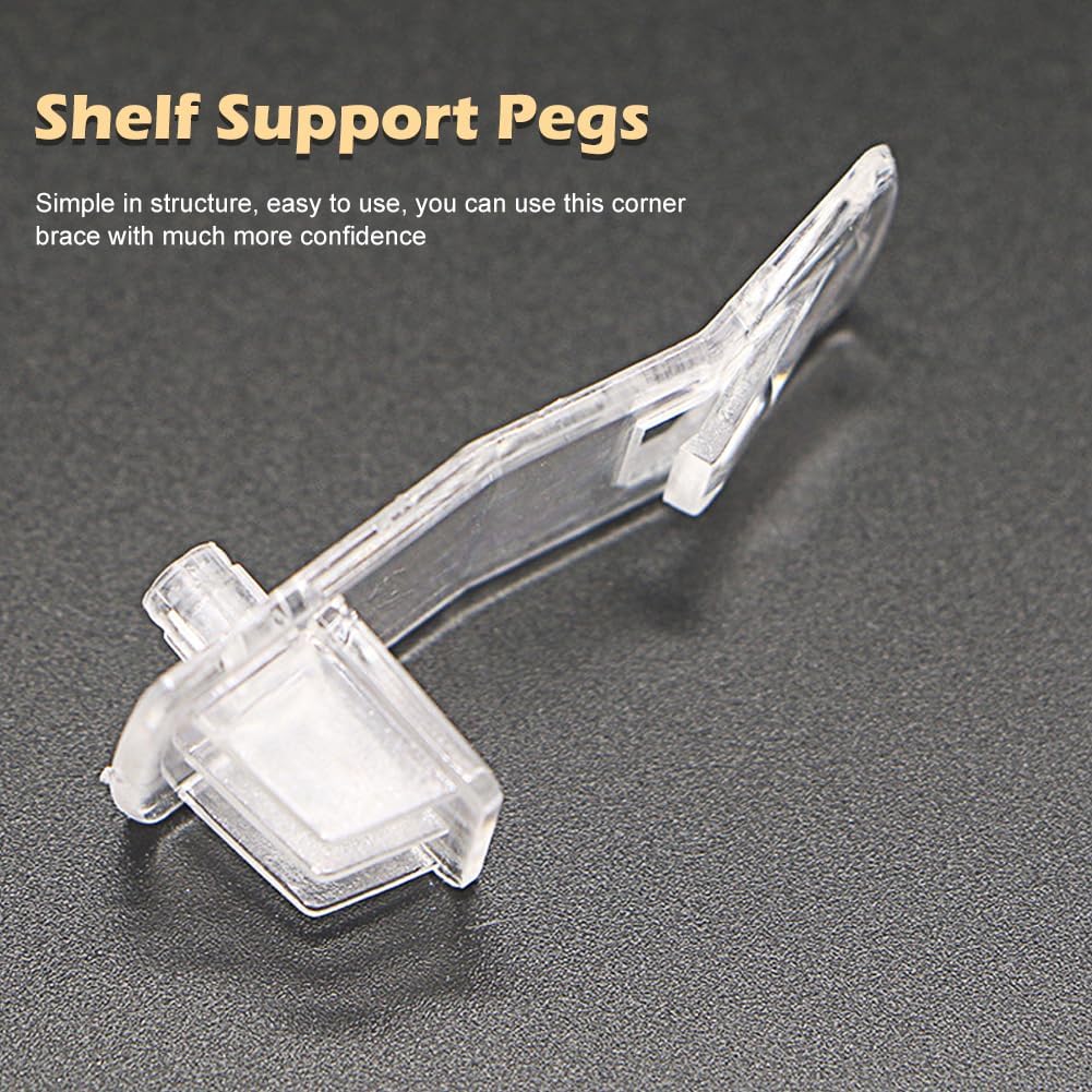 20Pcs Plastic Locking Shelf Support Peg,Easy Install Shelf Support Pin Clip,Self-Locking Bracket Clip,Clear Shelf Peg for Furniture,Shelf,Supplies,Bookshelf,Closet,Cabinet