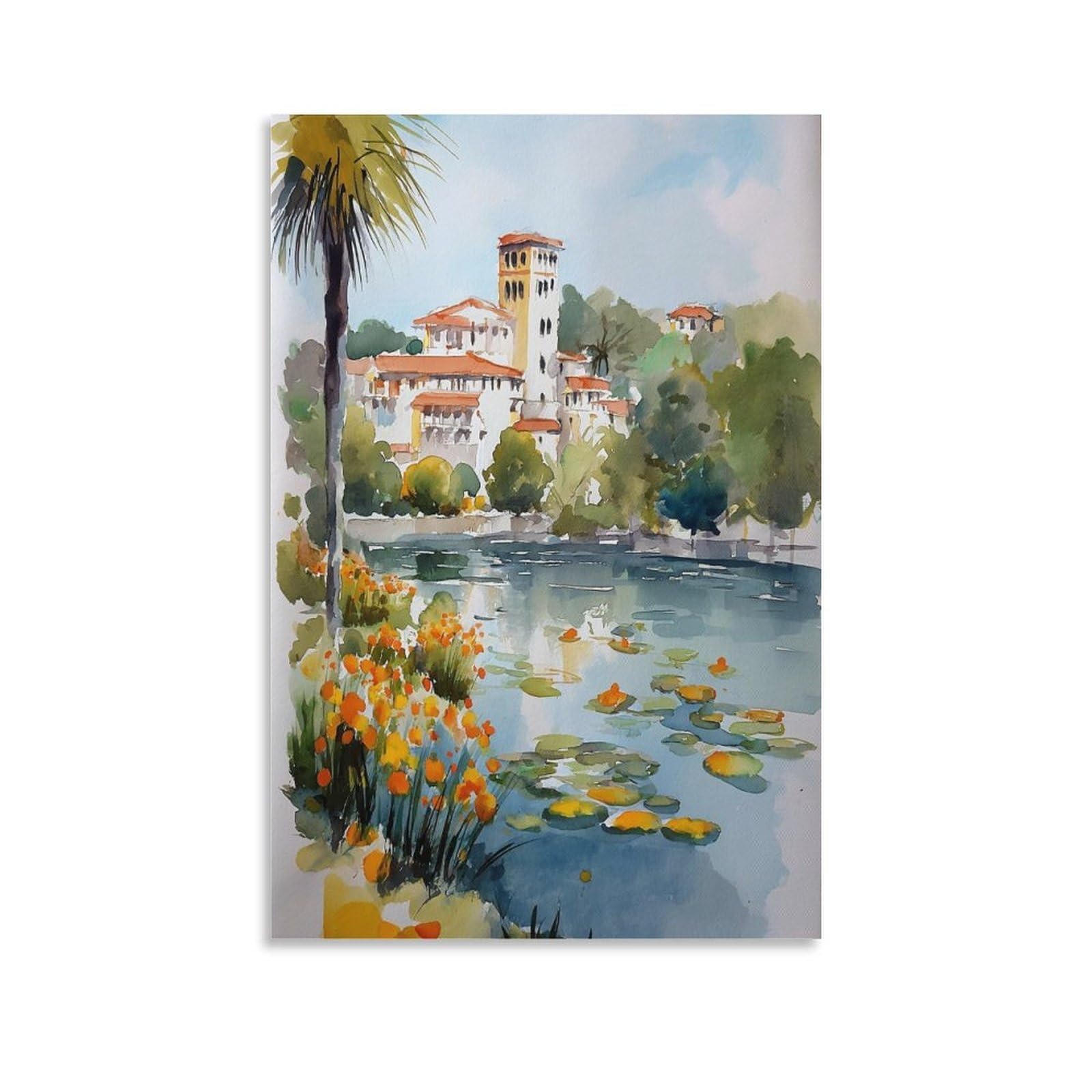 Orlando 20x30inch(50x75cm) Vintage Travel Poster Watercolor Canvas Art