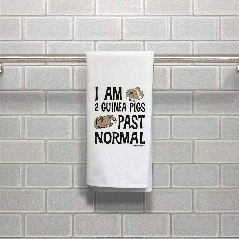Guinea Pig Novelty Gifts I Am 2 Guinea Pigs Past Normal Guinea Pigs 2 Pack Kitchen Tea Towels White