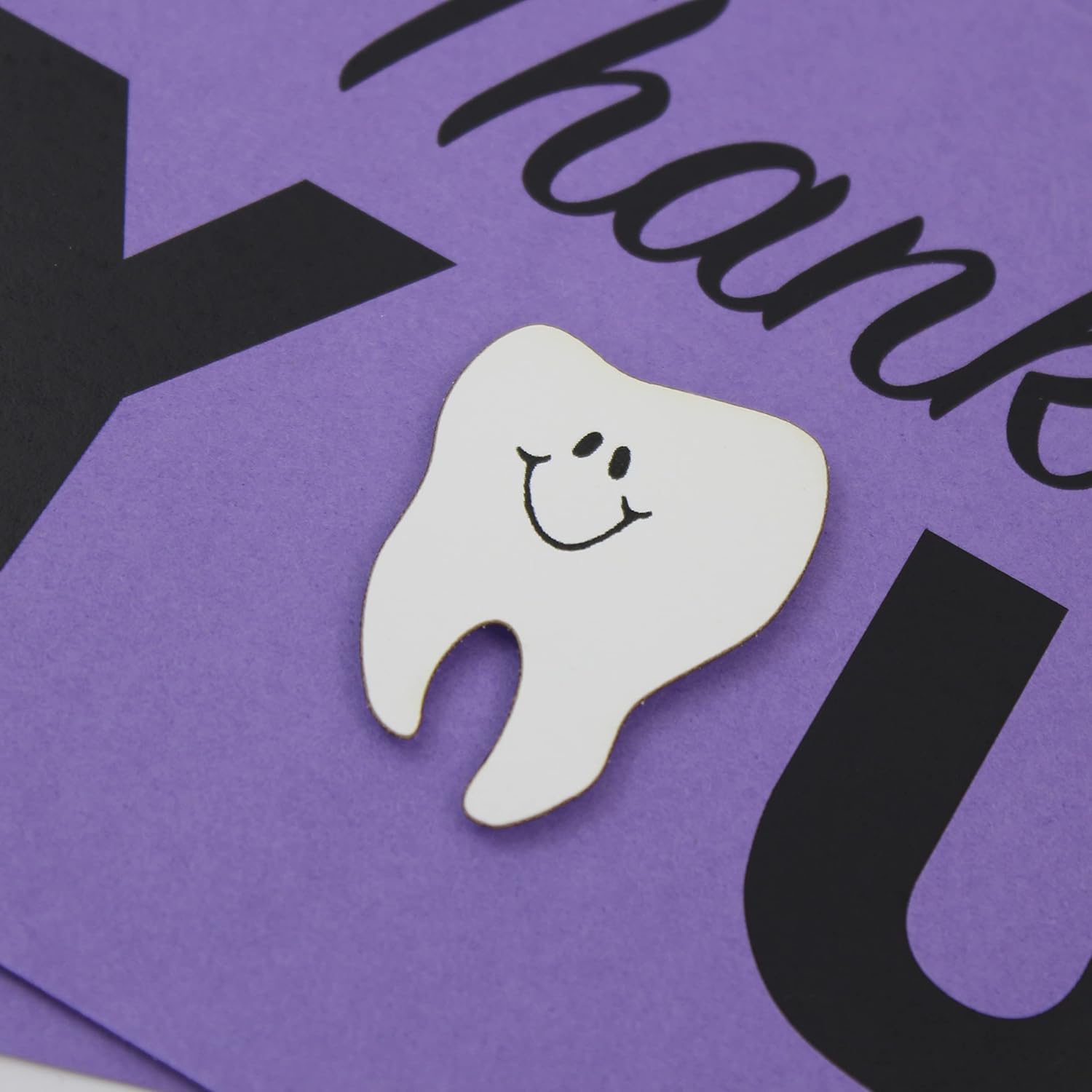 Tooth Thank You Card for Dentists Pack of 10 | Handmade Dental Hygienist Greeting Notecard | Pastel Blue