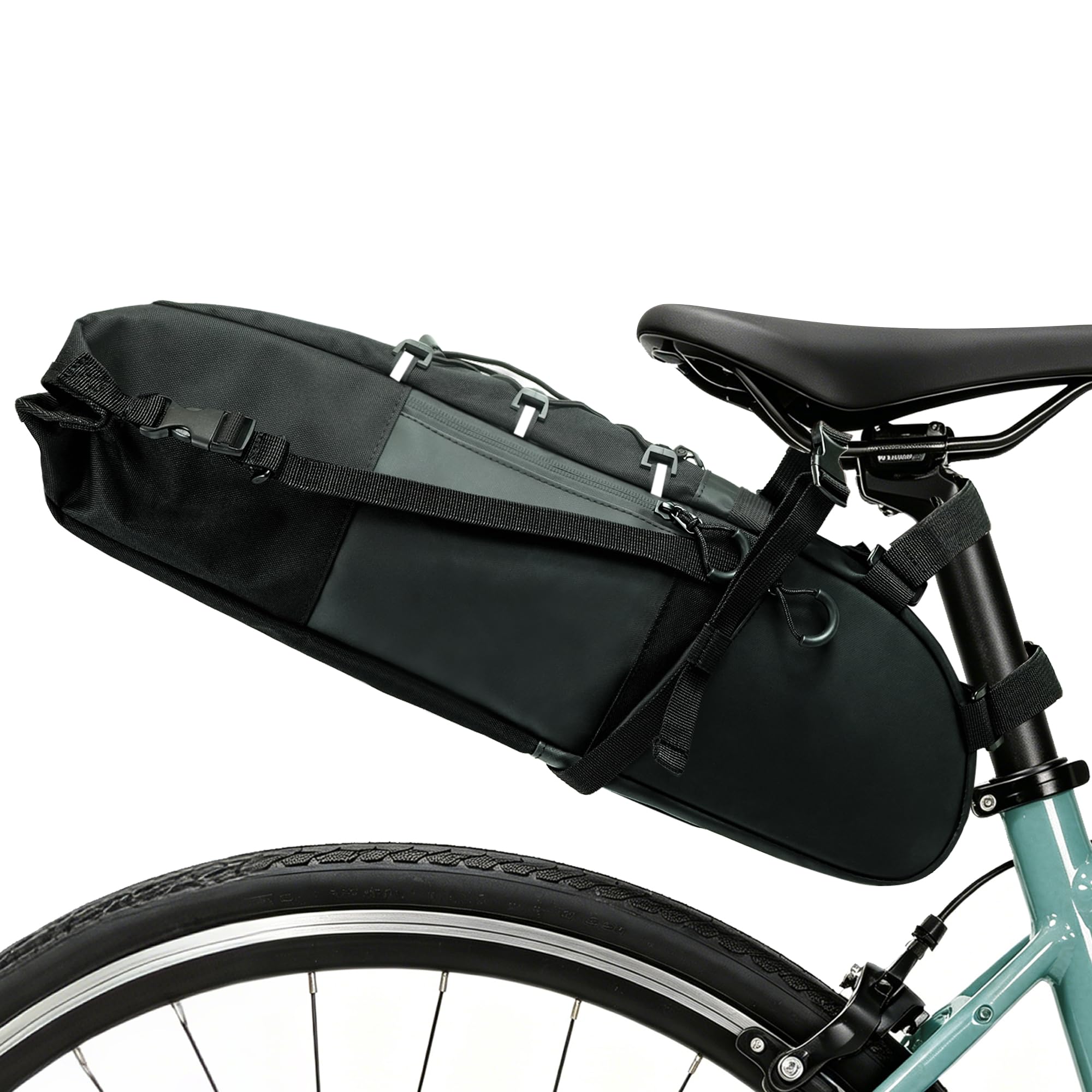 AUMTISC Bolsa de sillín de 11 l, bolsa de asiento, bolsa de almacenamiento para bicicletas de carreras, bicicletas de montaña