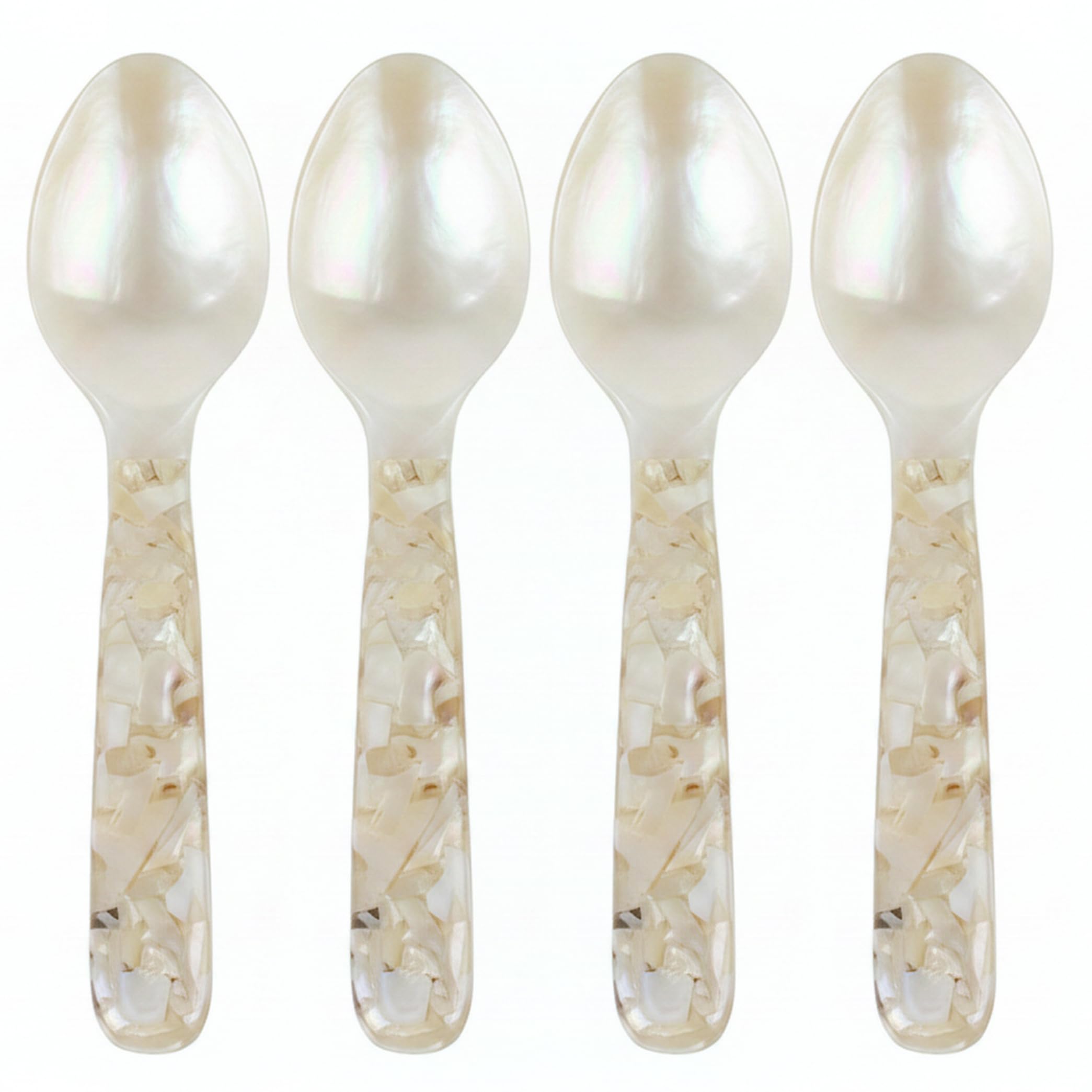 Ameble Coffee Spoon, 4-piece 6.3 Inch Natural Coffee Spoons Set, Cute Tea & Dessert Spoons With Floral Handle, 16cm Large Demitasse