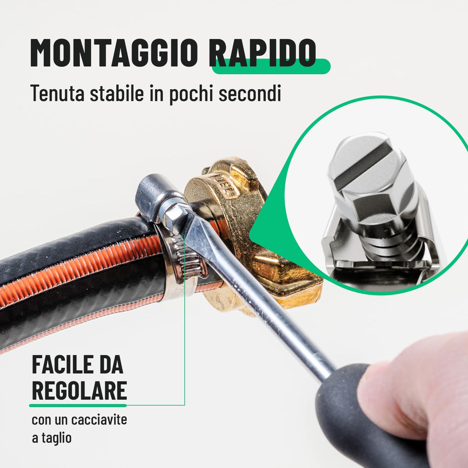greate 10x fascette stringitubo acciaio inox 25-40 mm - fascette a vite regolabile con larghezza banda 9 mm - per piscina, stagno, lavatrice e altro