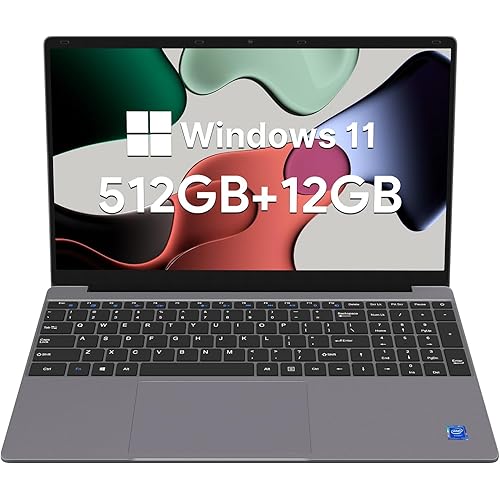 ApoloSign 12GB RAM, 512GB SSD laptop, Expandable 1TB, with Intel N5095 High-Speed Performance laptop computer, and 15.6" Full HD Display, Dual-Band WiFi, 178° Open Angle, Dual Speakers