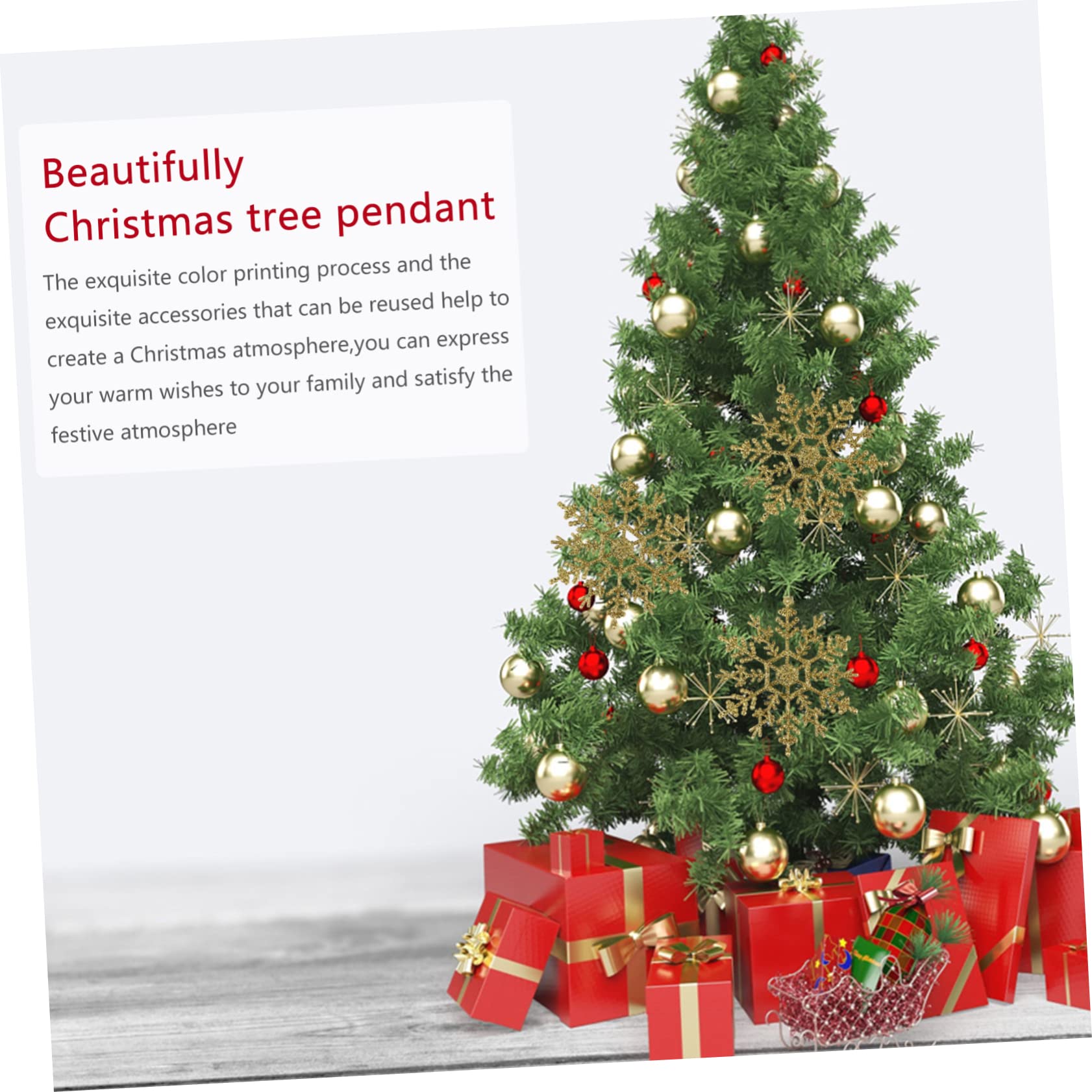 ABOOFAN 54 Stück Schneeflocken Dekozubehör Weihnachtsschmuck Weihnachtsdeko Zubehör Weihnachtsanhänger Weihnachtsbaumschmuck Weihnachtszubehör Hängende Ornamente