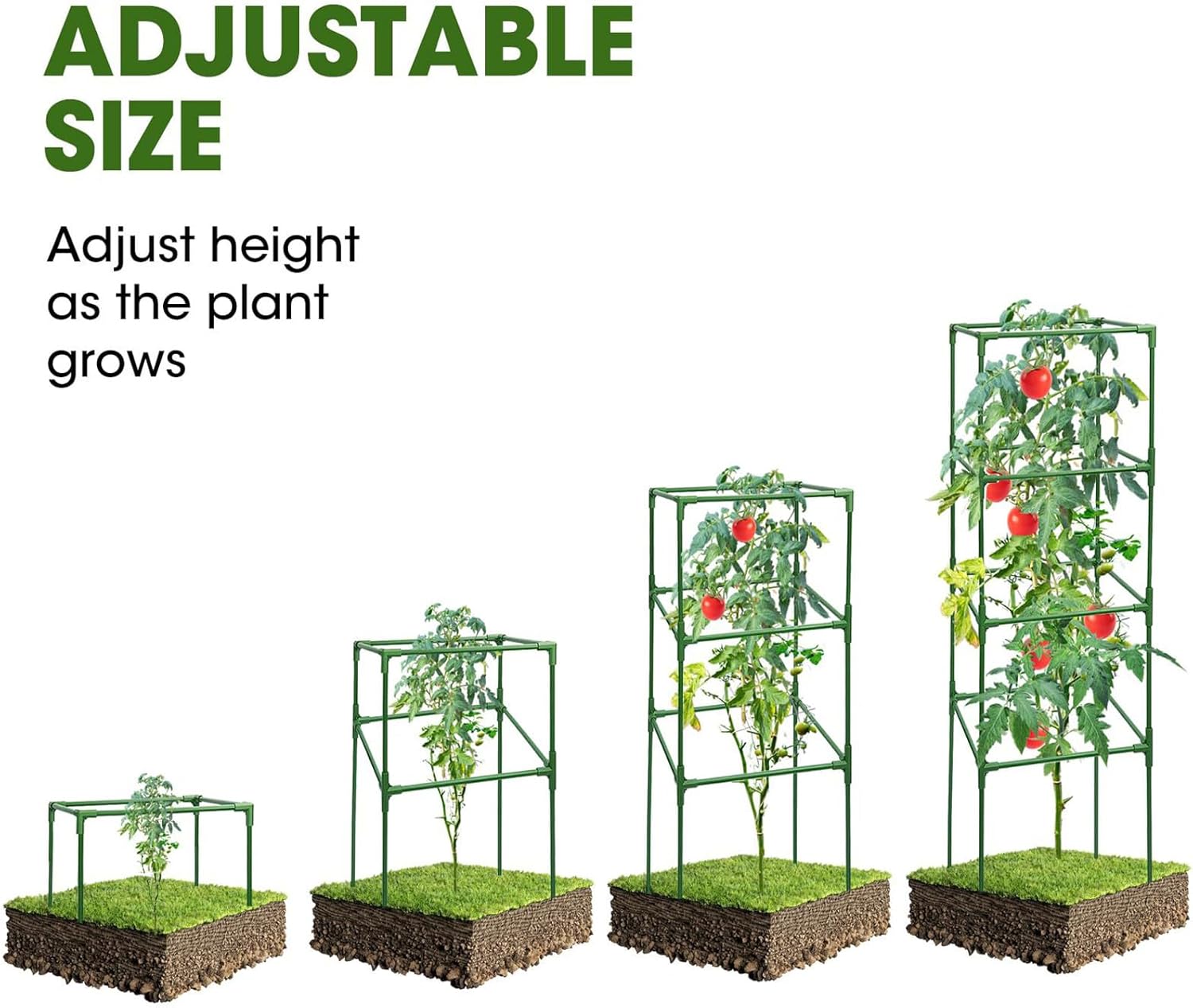 Tomato Plant Cage, Plant Support Rack, 41.34 Inches Size Versatile Heavy Duty Frame, Garden Trellis Set for Climbing Vegetables, Fruits, Flowers, Lawn, Patio and Bed Use