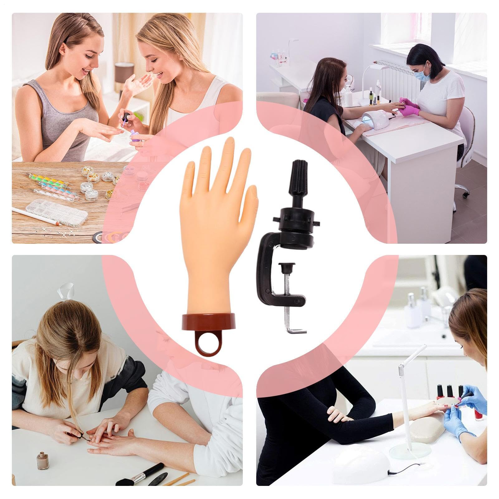 Mano Finta Per Pratica Unghie | Strumento Per Dimostrazione Pratica Unghie Finto,Modello Realistico Manichino Formazione Per Professionisti Principianti Artisti Di Bellezza Salon