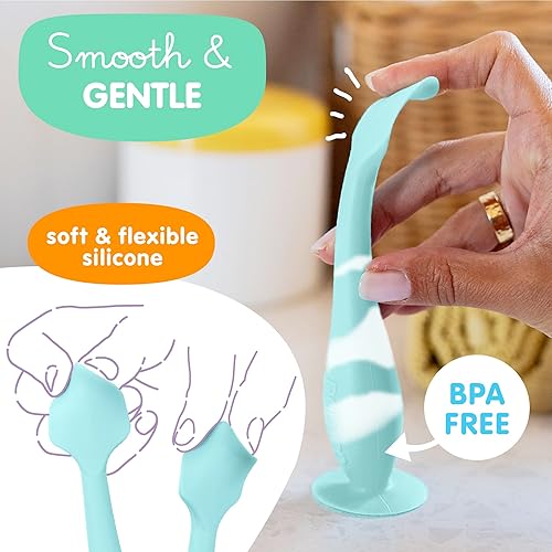 Miniatura 4 de Bumco - Espátula de crema para pañales, aplicador de crema para pañales, pasta de glúteos sin BPA, aplicador de crema suave y flexible, espátula de