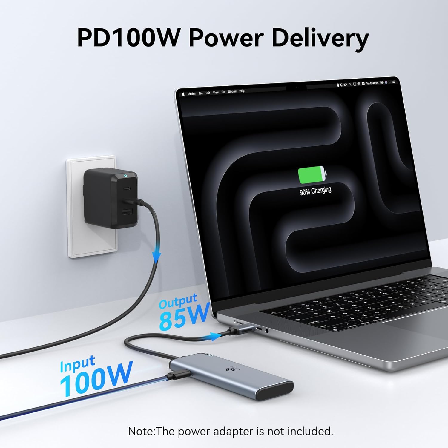 LION TEK USB C Hub Dual Monitor for MacBook Pro with 4K@60Hz USB4 Display Ports Video Output,100W PD, 10Gbps Data Transfer, USB C Splitter Multiport Dongle for MacOS, iPad Pro and More Type C Devices